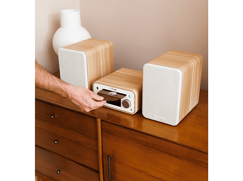 Pure Classic Stereo Mini - Das charmante Micro-Stereo-System, Baumwoll-Weiß/Eiche; Kompakt Anlage — Foto 4 von 5