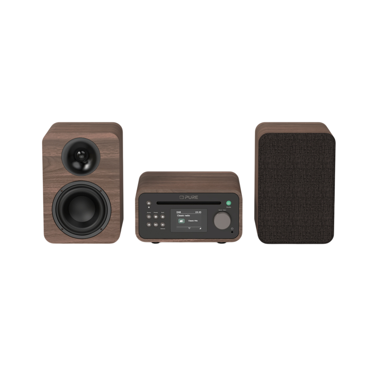 Pure Classic Stereo Mini Set Bruin/ Walnoten