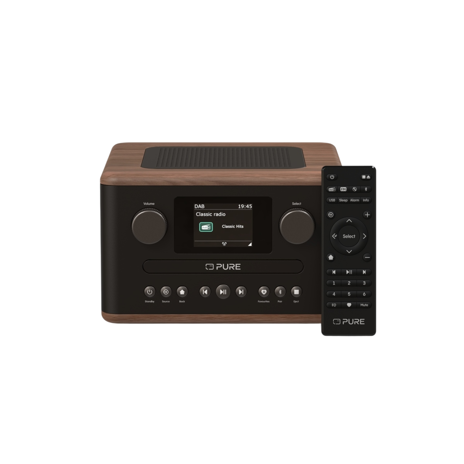 Pure Classic C-d4 Stereo Set Bruin/ Walnoten