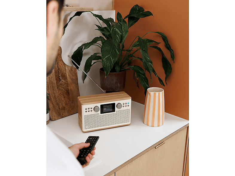Pure Classic H6 – Das charmante digitale Stereo-Radio, Baumwoll-Weiß/Eiche; DAB+ Radio — Foto 3 von 5