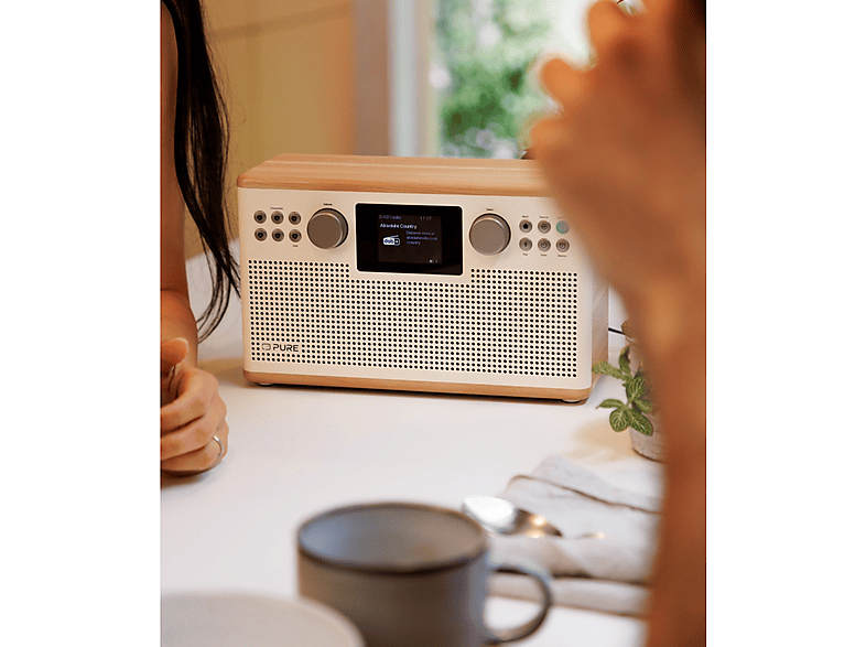 Pure Classic H6 – Das charmante digitale Stereo-Radio, Baumwoll-Weiß/Eiche; DAB+ Radio — Foto 5 von 5