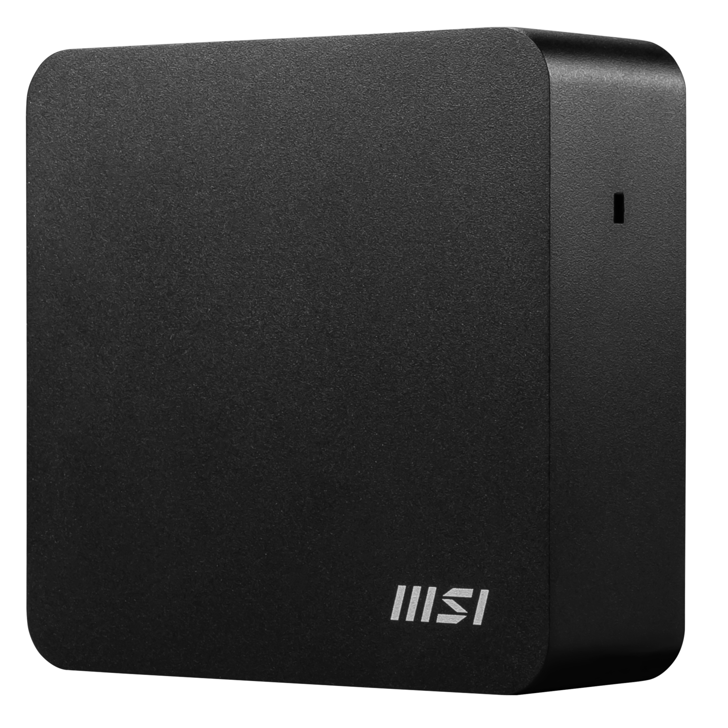 A black, square device with rounded corners. The MSI logo is at the bottom. A small rectangle is present on the side.