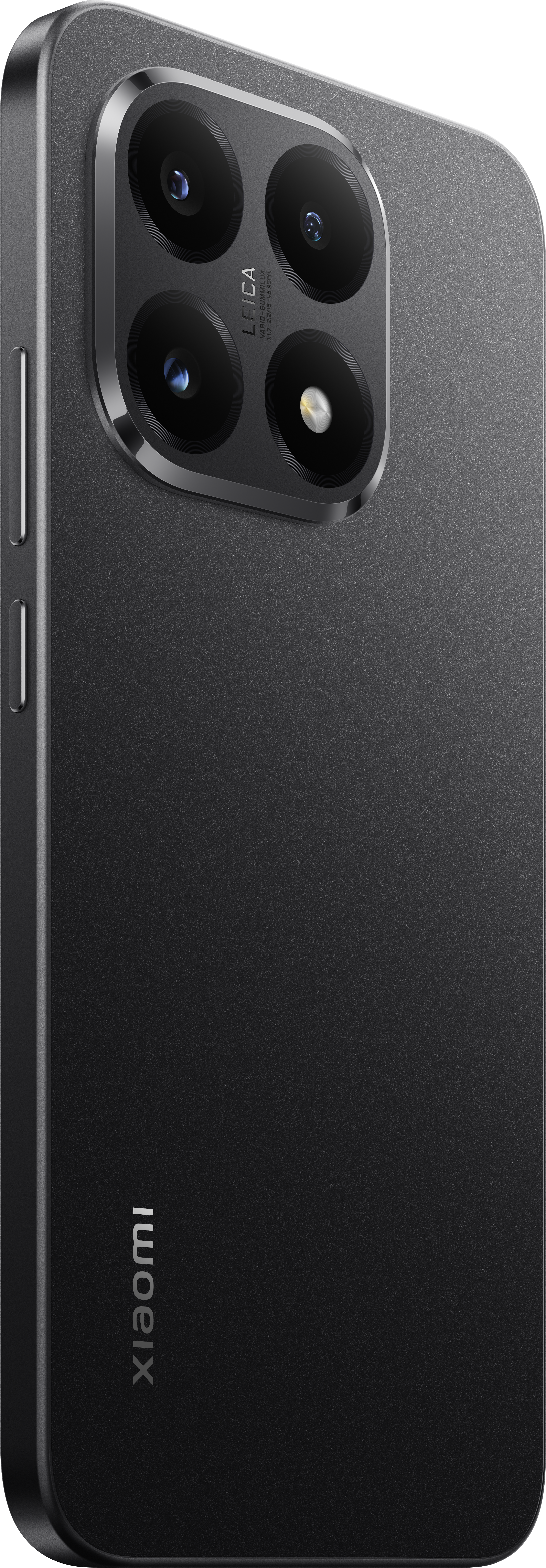 Schwarze Smartphone-Rückseite mit Kamera-Array, Leica-Branding und Xiaomi-Logo.