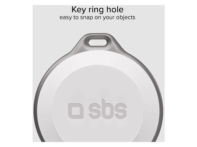 SBS 87538 Wasserfester Tracker, kompatibel mit Apple Find My, Weiß Ortungsgerät — Foto 5 von 5