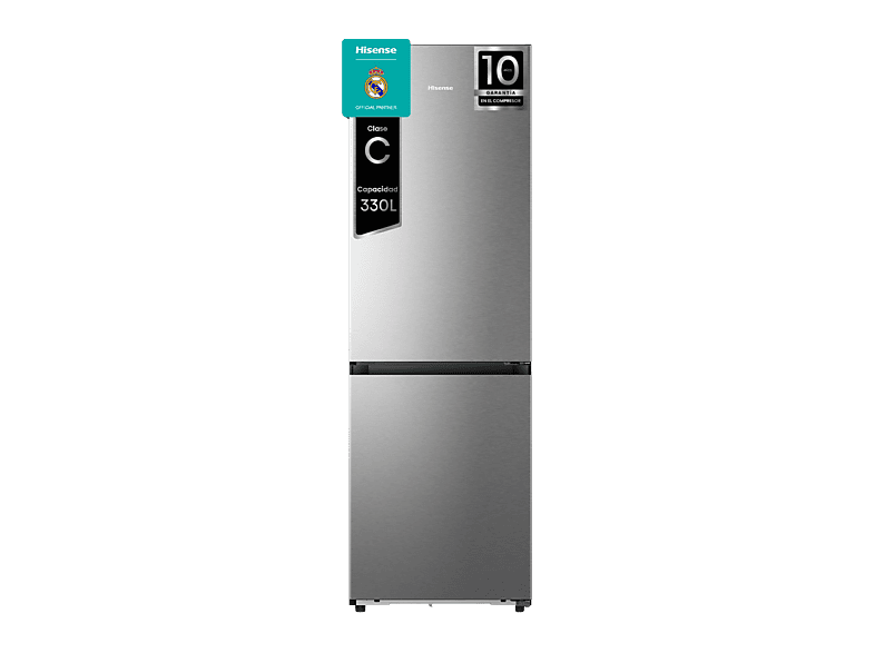 Frigorífico combi - Hisense RB3K330SAIC, No Frost, 185.6 cm, 330 l, Kitchen Fit, WiFi, Acero inoxidable