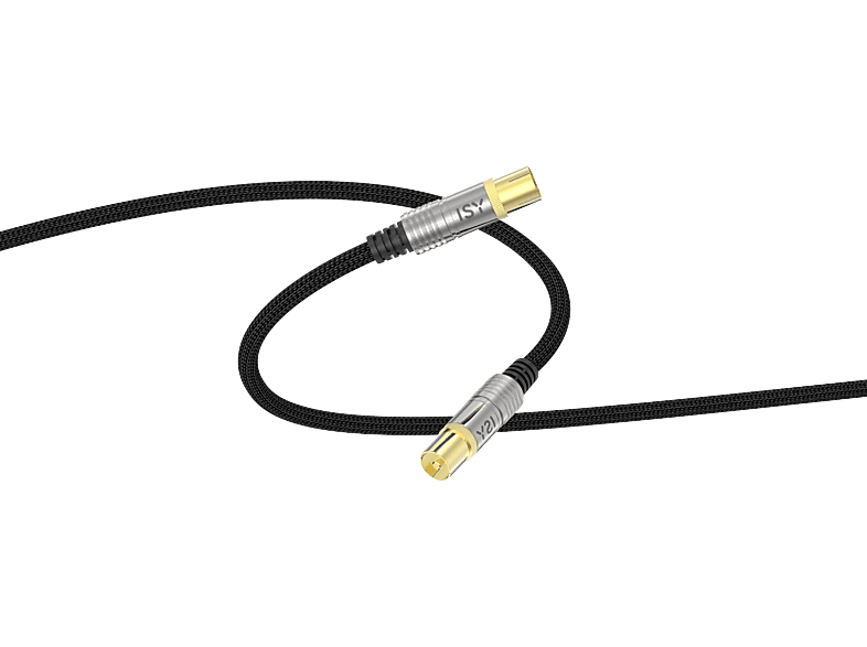 Cable coaxial - ISY ISA-9027, 1.5 metros, Negro