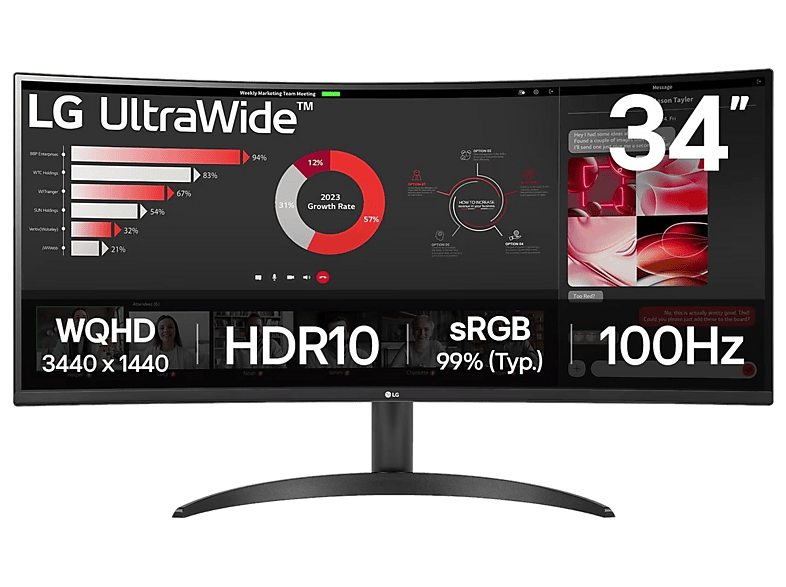 Monitor LG 34WR50QK-B 34 WQHD VA 100Hz HDR 10 Czarny
