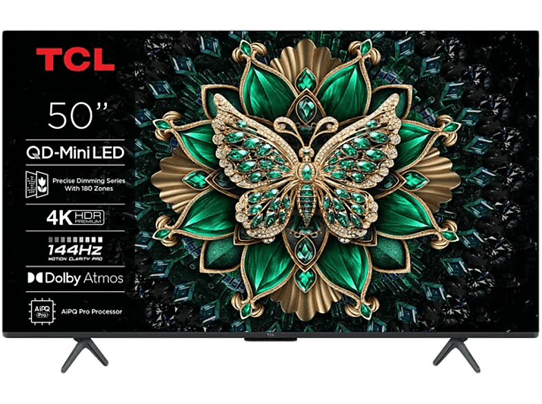 TCL 50C6K (2025) 50 Zoll 4K QD-Mini LED TV mit Google TV; QLED TV