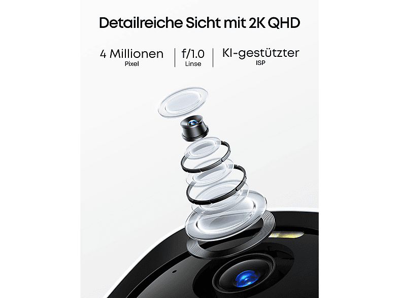Anker Eufy Cam E40 Starter-Set 3+1, Kamera mit HomeBase 3 und Solarpanel 2K (Anzahl Kameras: 3, für Außen, Nachtsichtfunktion, Akkubetrieb, Starr, QHD, Weiß) — Foto 3 von 5
