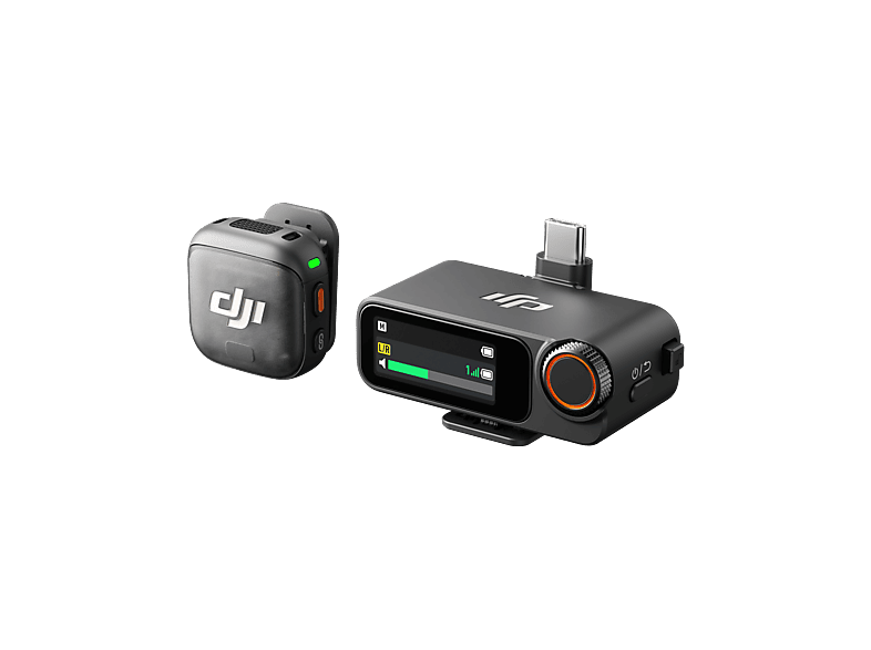 Micrófono - DJI Mic 3 (1&nbsp;TX + 1&nbsp;RX), Inalámbrico, Cancelación de ruido avanzada, 28h Autonomía, Negro