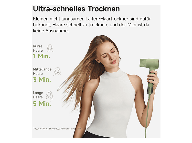 Thumbnail - LAIFEN Mini Haartrockner Grün (1100 Watt)