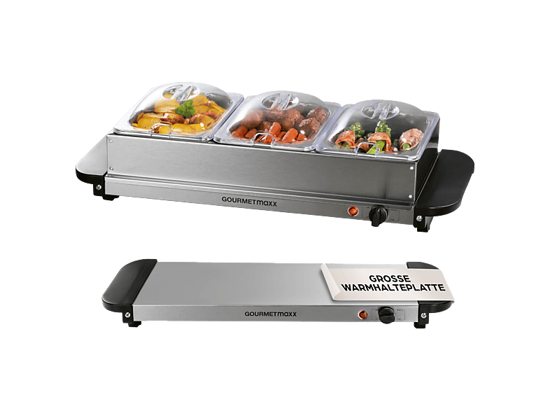 GOURMETMAXX 16442 Buffetwärmer mit 3 Einsätze | MediaMarkt