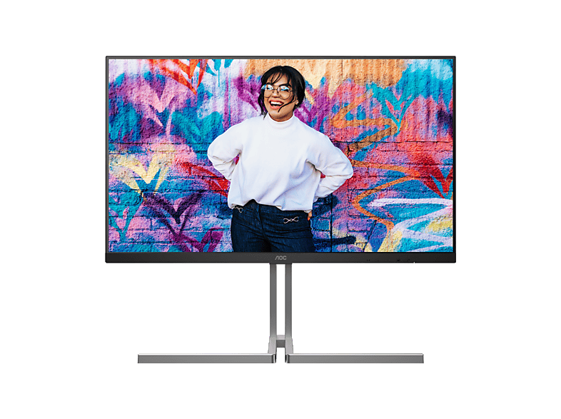 Monitor - AOC U32U3CV, 31.5" UHD 4K, 60 Hz, 4 ms GtG, IPS, VESA Certified DisplayHDR™ 400, Adaptive Sync, Sin marco en 3 lados, Negro