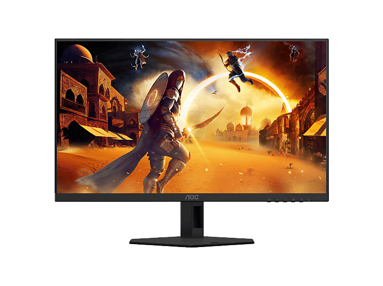 Monitor gaming - AOC Q24G4RE, 23.8" QHD, 180 Hz, 1 ms, IPS, Adaptive Sync, NVIDIA G-SYNC Compatible, HDR10, Negro/Rojo