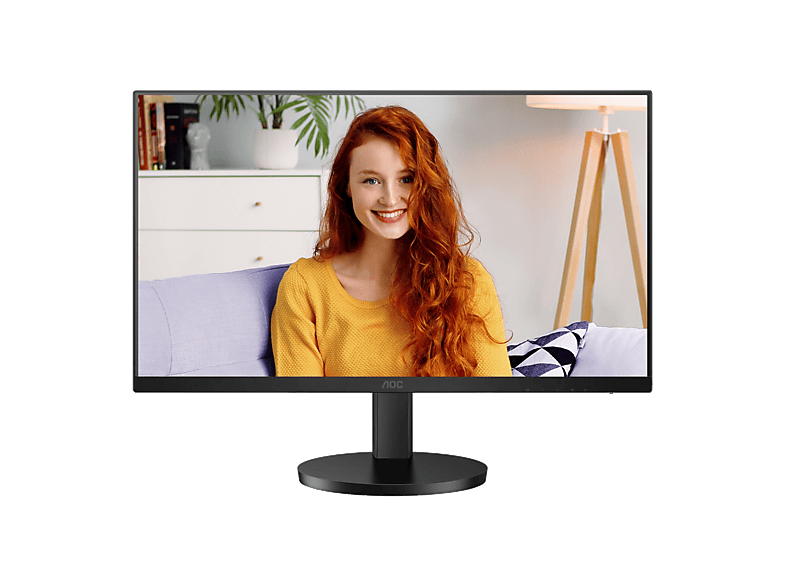 Monitor - AOC U27B3AF, 27" UHD 4K, 60 Hz, 4 ms GtG, IPS, Adaptive Sync, Sin marco en 3 lados, Luz azul baja, HDR10, Negro