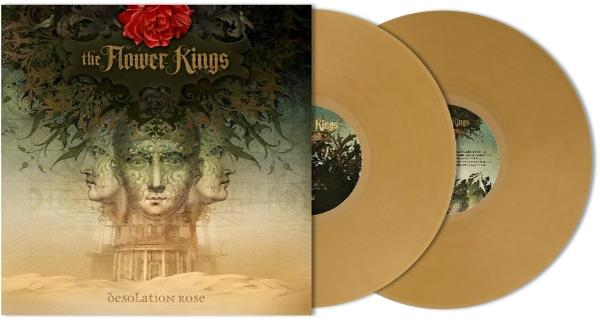 Albumcover mit dem Logo der Flower Kings, einer Rose und einem Gesicht. Rechts zwei goldene Schallplatten.