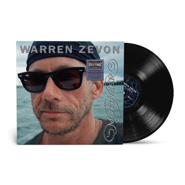 Albumcover von Warren Zevon mit Sonnenbrille, rechts eine schwarze Schallplatte. Das Album trägt den Titel 'Motinee'.