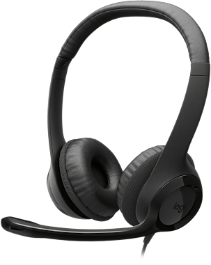 LOGITECH H390 zajszűrős mikrofonos fejhallgató, USB-C, fekete (981-001576)