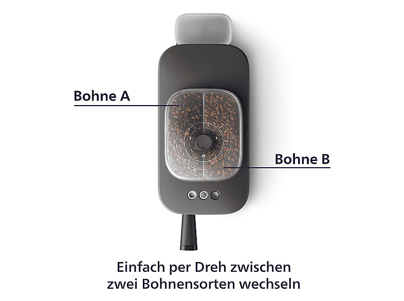 Thumbnail - PHILIPS BAR320/60 Baristina mit Bean swap, integriertem Mahlwerk dualem Bohnenbehälter, Espressomaschine Schwarzgrau