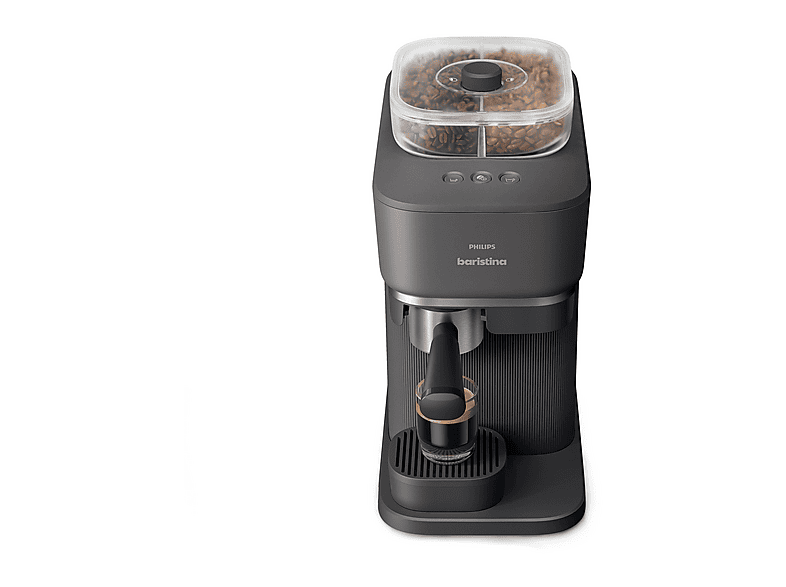 Thumbnail - PHILIPS BAR320/60 Baristina mit Bean swap, integriertem Mahlwerk dualem Bohnenbehälter, Espressomaschine Schwarzgrau