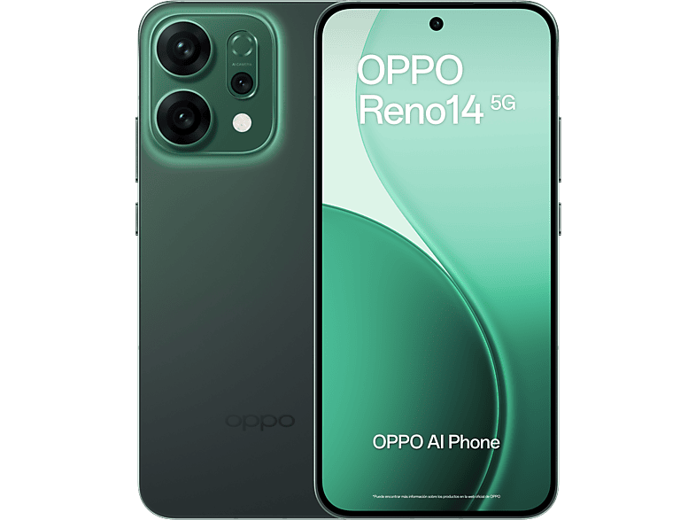 OPPO Reno14, Luminous Green, 512 GB, 12 GB RAM, 6.59  2.5D AMOLED, Mediatek Dimensity 8350 (4nm), 6000 mAh, IP69