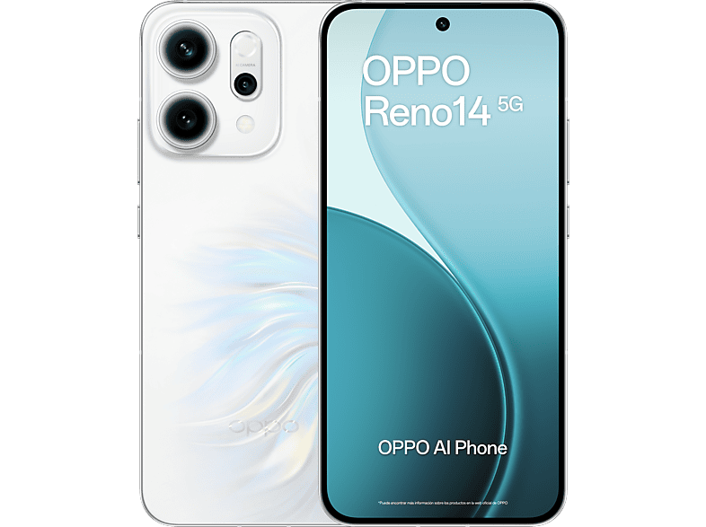 OPPO Reno14, Opal White, 256 GB, 12 GB RAM, 6.59  2.5D AMOLED, Mediatek Dimensity 8350 (4nm), 6000 mAh, IP69
