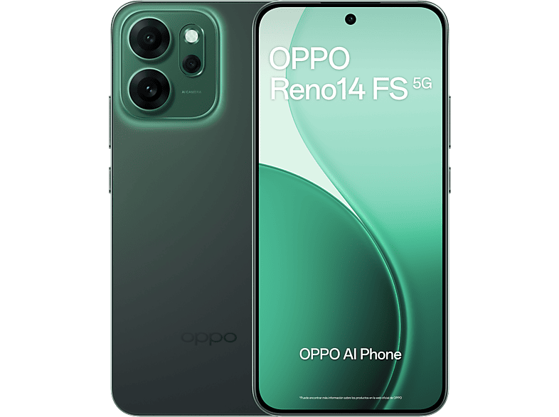 OPPO Reno14FS, Luminous Green, 512GB, 12GB RAM, 6.57 2.5D AMOLED, Snapdragon® 6 Gen 1 (4nm), 6000mAh