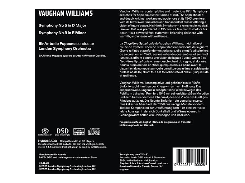 Thumbnail - London Symphony Orchestra Sir Anton - Symphonies Nos 5 & 9 (SACD)