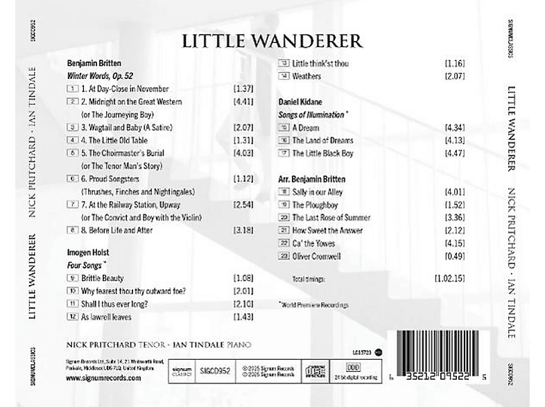 Thumbnail - Nick Pritchard - Little Wanderer Lieder (CD)