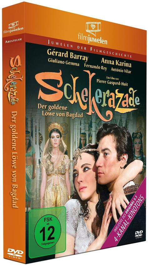 DVD-Cover von 'Scheherazade' mit Schauspielern und dem Titel. Zeigt einen Mann, der eine Frau umarmt, und andere Personen im Hintergrund.