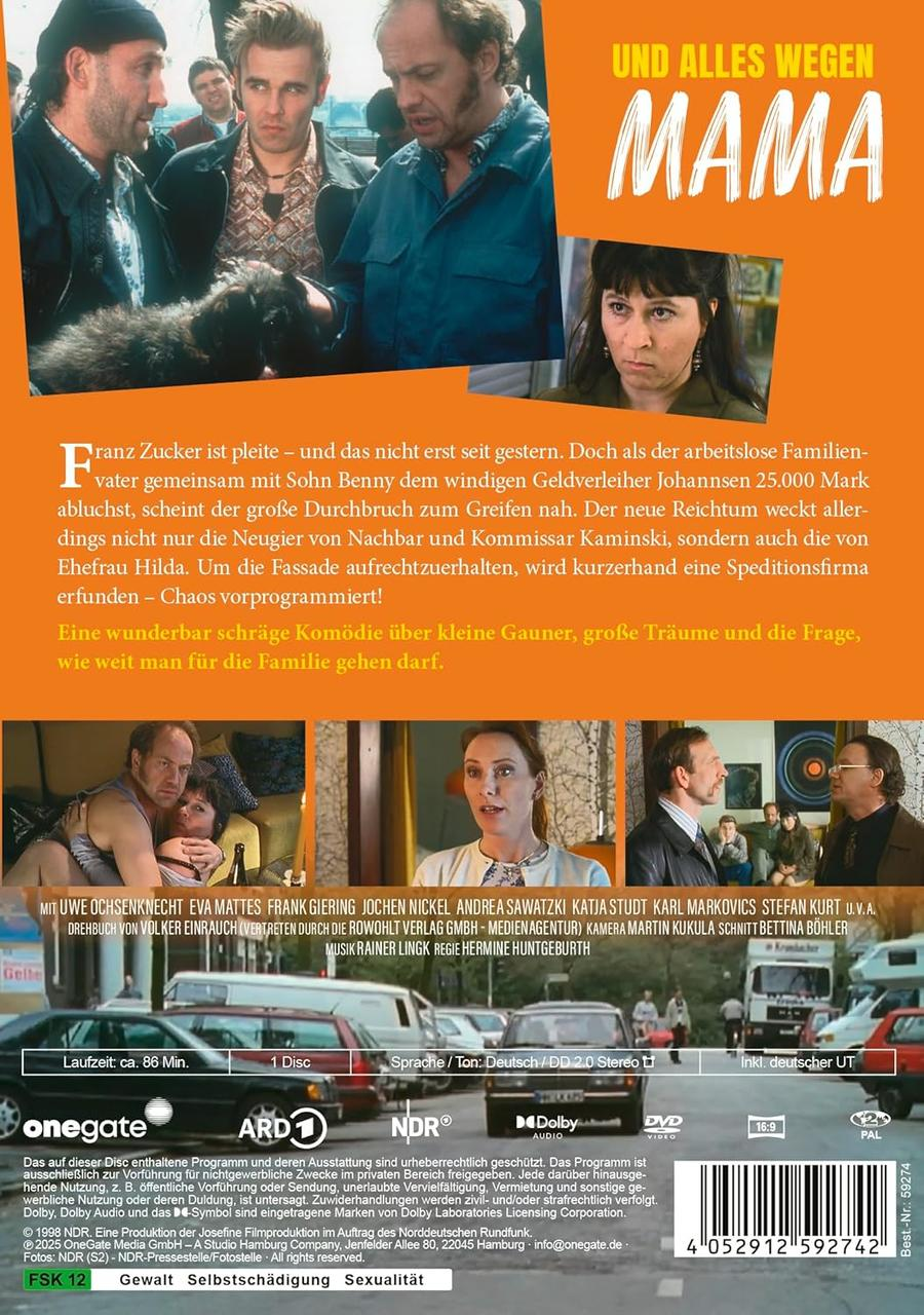 Filmplakat mit Schauspielern, Titel 'Mama' und Text auf Deutsch. Enthält Logos und Warnhinweise.