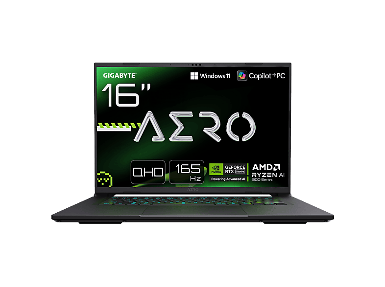 GIGABYTE Aero X16 1WH93DEC64AH Laptop, 16 Zoll, WQXGA, AMD Ryzen AI 7 350, 32 GB, 2 x 16 GB, Windows 11 Home, GeForce RTX™ 5070