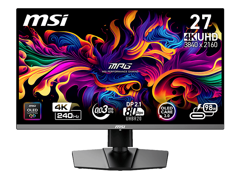 MediaMarkt, Msi Mpg 272Urxde Qd-Oled 27 Uhd 4K Gaming Monitor, 0.03 Ms Reaktionszeit, 240 Hz, Gaming & VR, PC Gaming, Gaming Monitore, 9S6-3CD79A-016