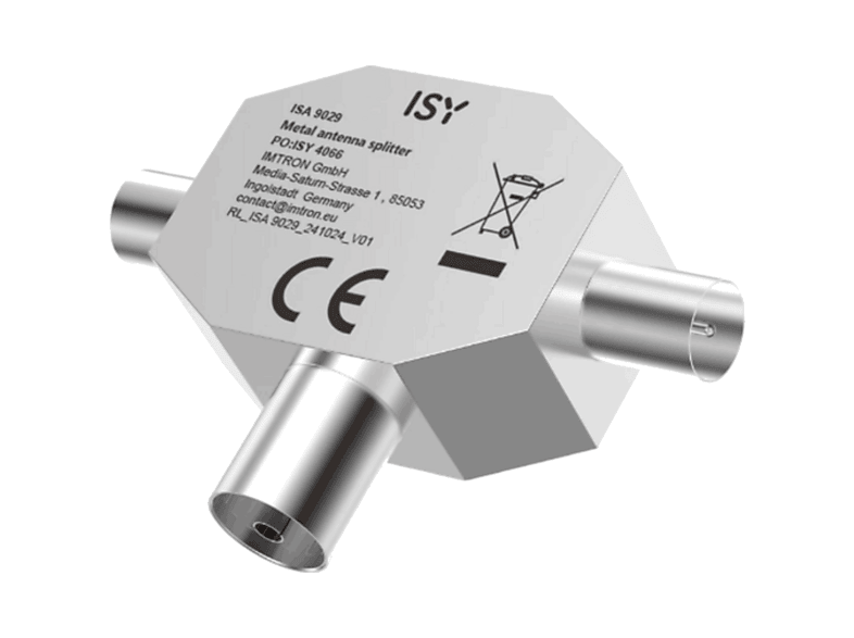Adaptador SAT - ISY ISA-9029, 2 Conectores hembra y 1 macho, Blanco