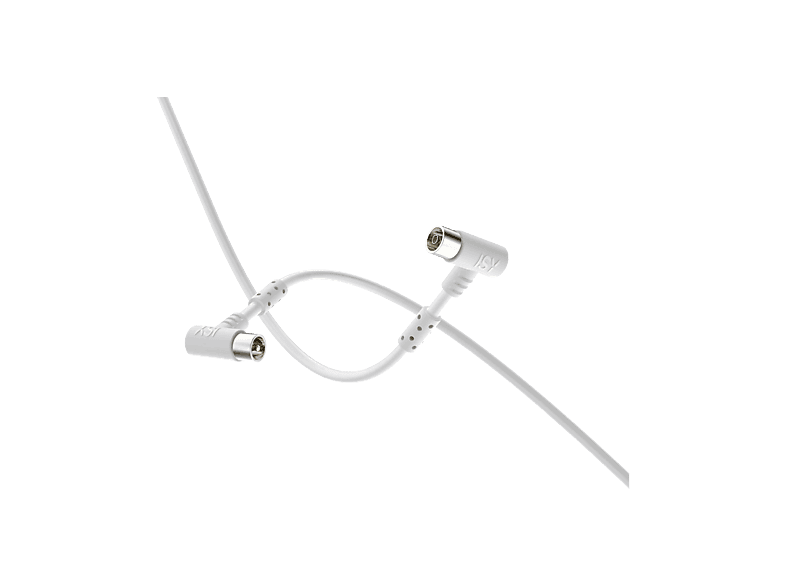 Cable de antena - ISY ISA-9034, 1.5m, Macho-Hembra, Blanco