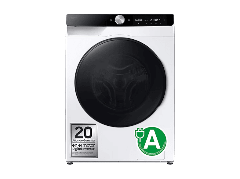 Lavadora secadora - Samsung WD90DG6G94BKU3, Capacidad de lavado 9 Kg, secado 5 kg, AI Control, Autodosificación, Blanco