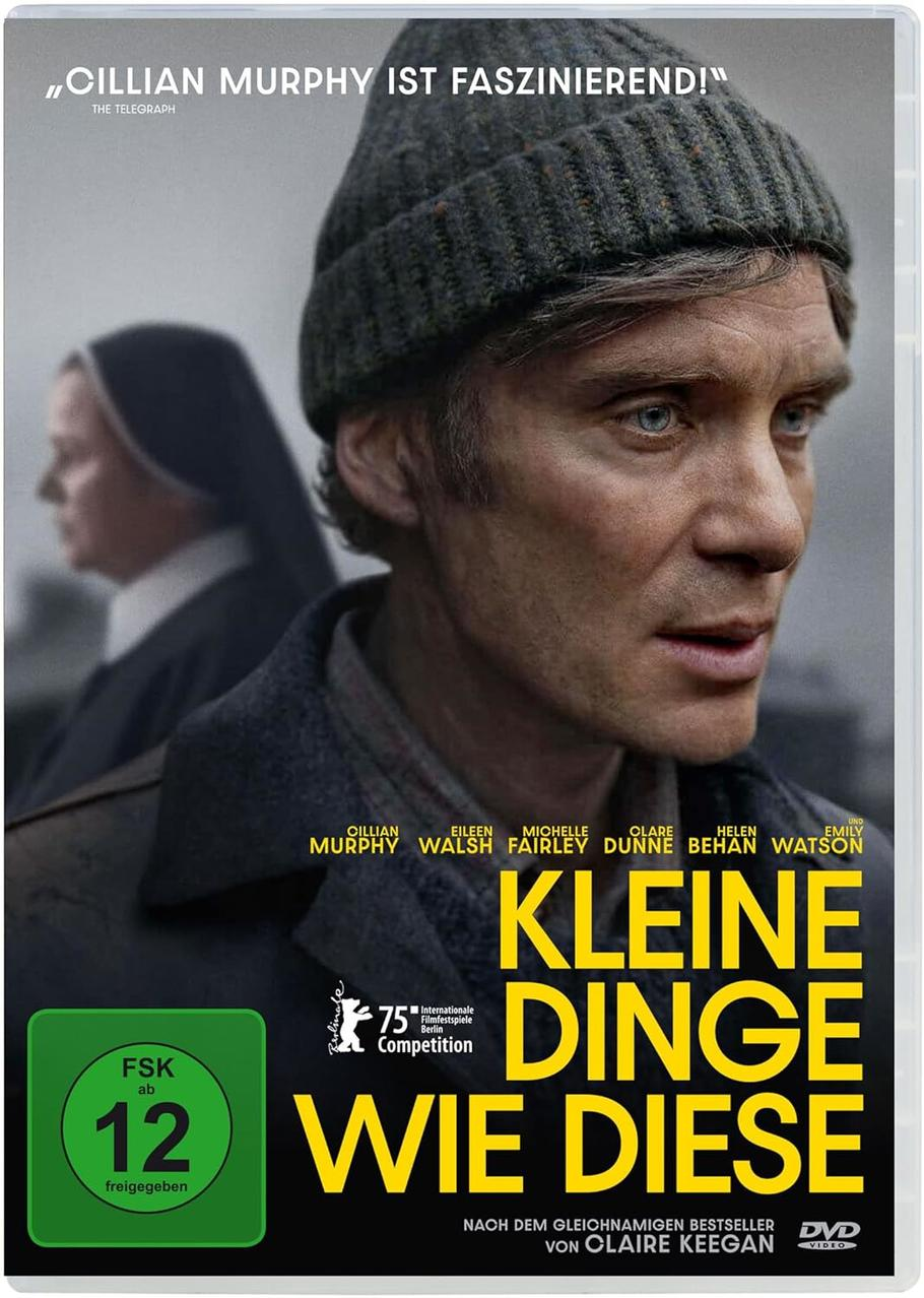 Filmplakat. Cillian Murphy mit Mütze. Titel: Kleine Dinge wie diese. Namen anderer Schauspieler sind aufgeführt. Freigegeben ab 12.