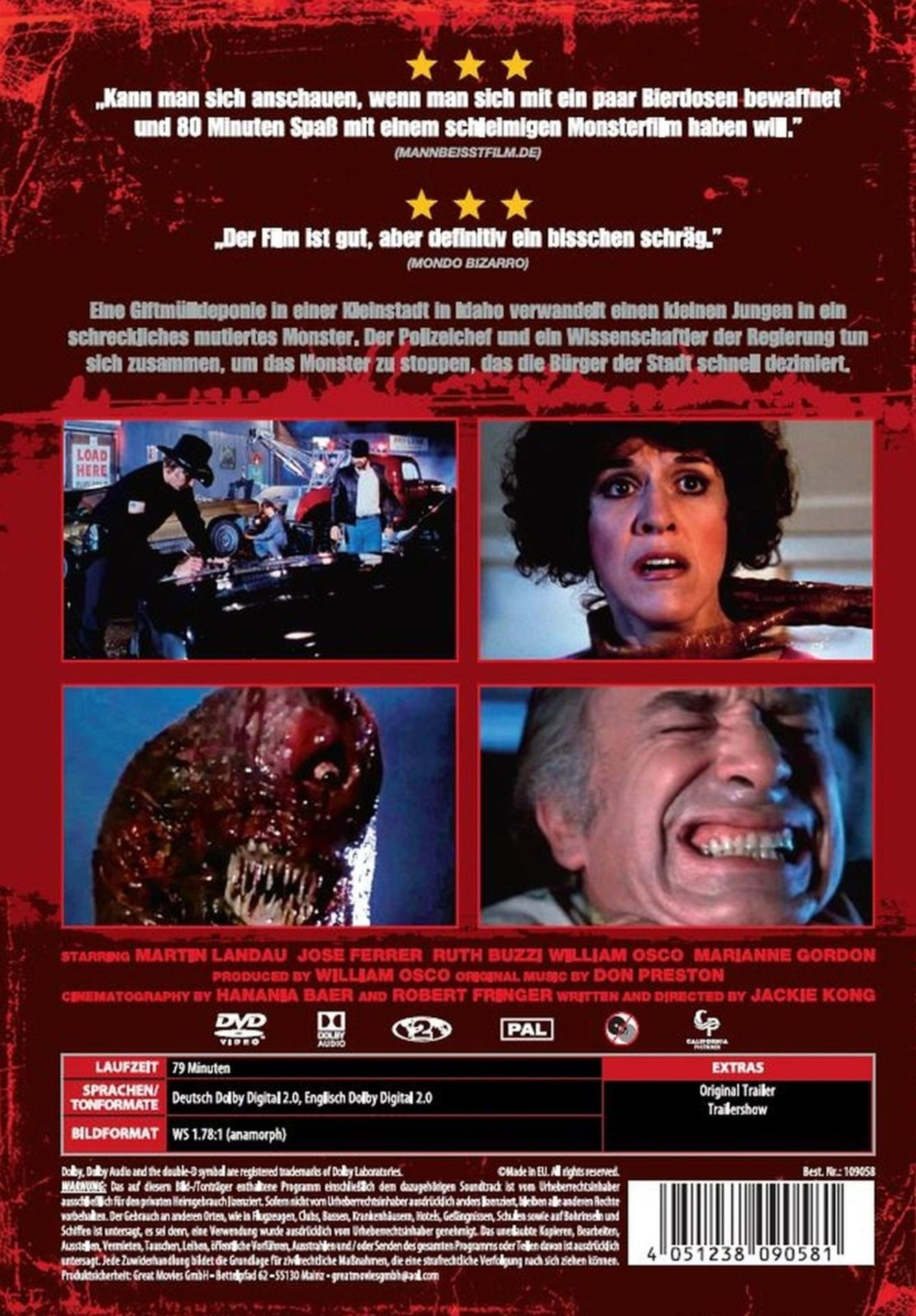 Filmplakat mit Ausschnitten: Monster, schreiende Gesichter, Text.