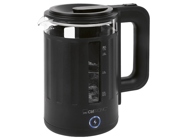 Clatronic WK 3837 G Wasserkocher (Schwarz, 1.7 l, 2200 Watt)