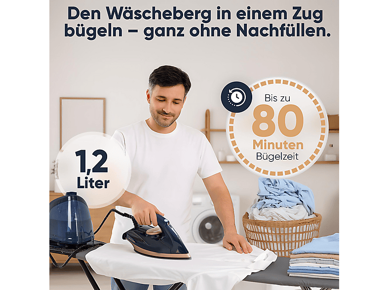 Profi Care PC-DBS 3127 Dampfbügelautomat (2400 Watt, Blau/Rose) — Foto 4 von 5