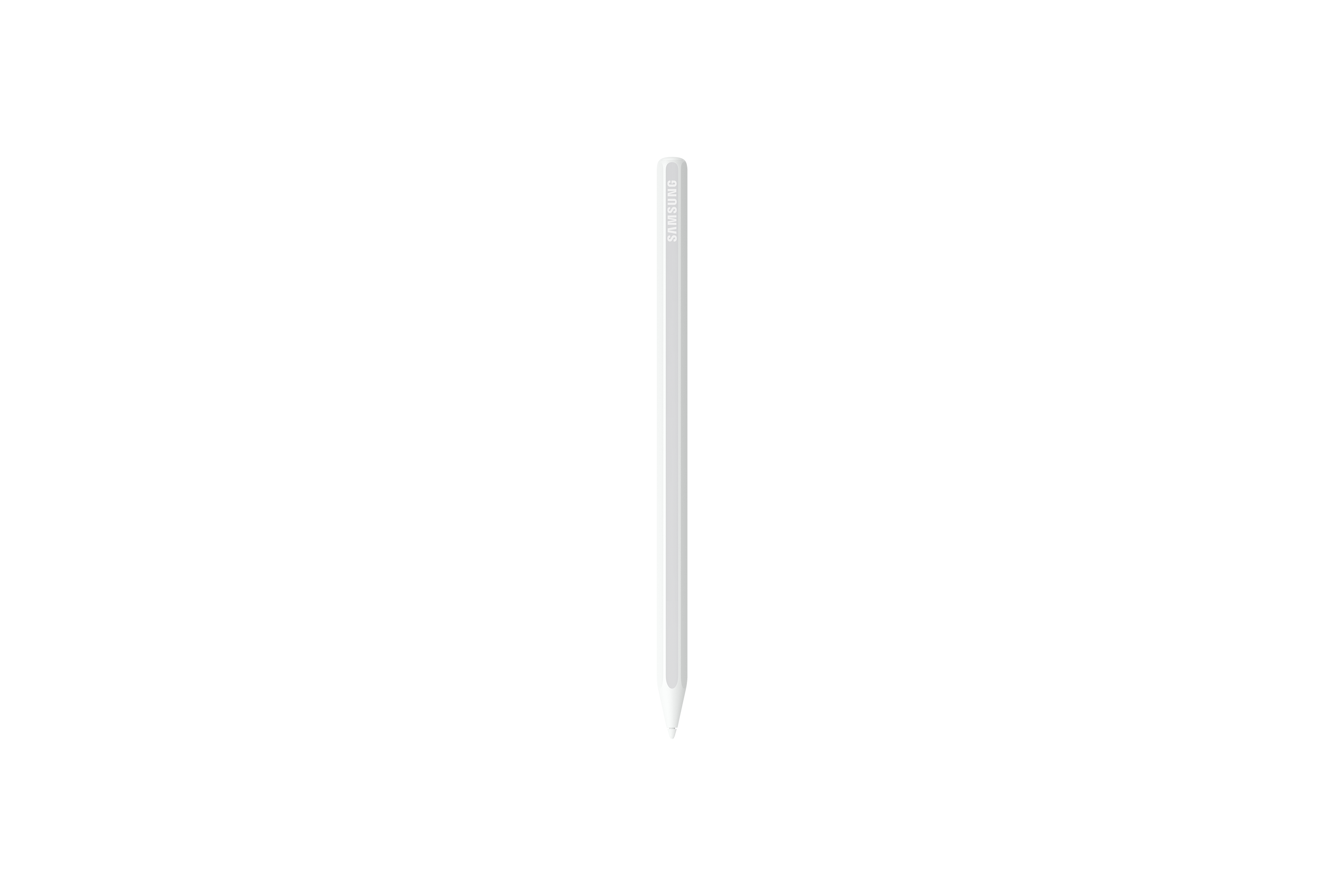 Egy fehér stylus toll függőlegesen áll fekete háttér előtt. A toll éles és középre igazított, egyszerű és letisztult.