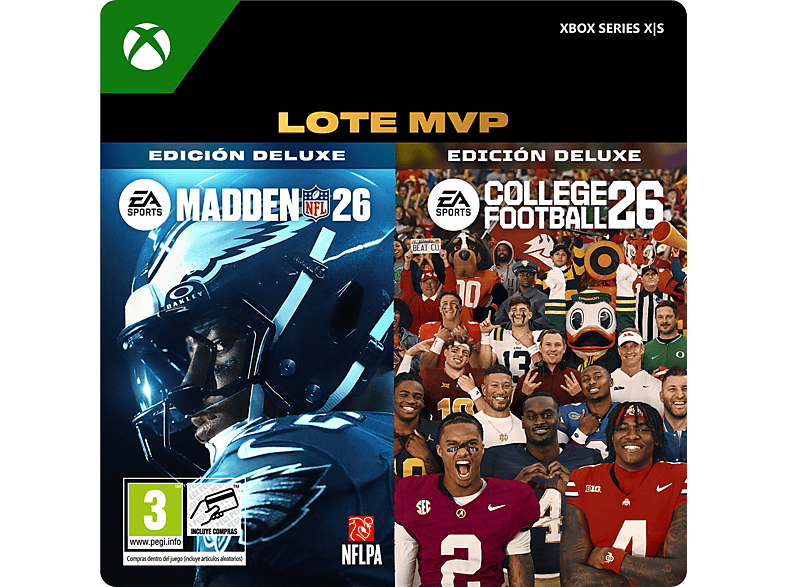 Xbox Series X S COLLEGE FOOTBALL 26: MVP BUNDLE (College Football 26 Ed. Deluxe + Madden NFL Deluxe) (Código de descarga)