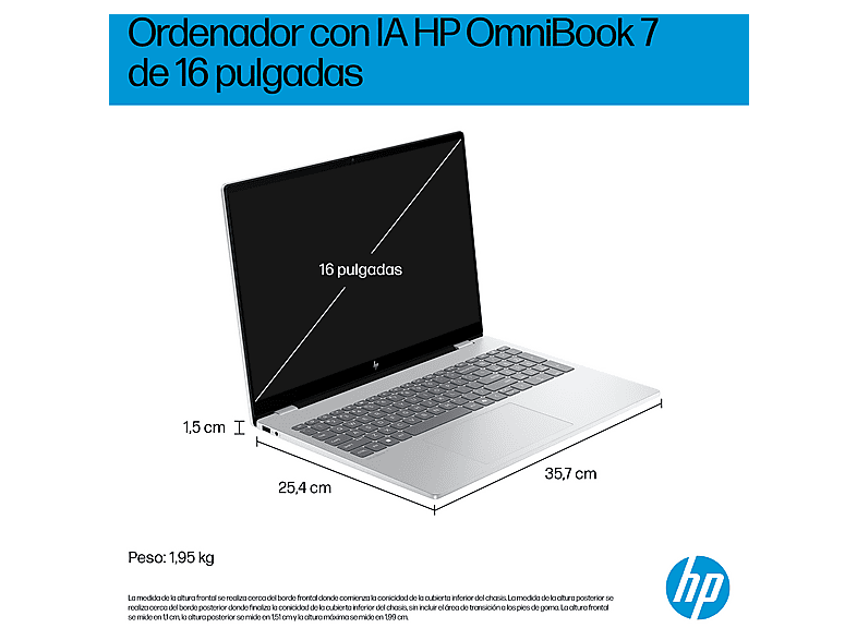 新品／AI OmniBook 16／Core Ultra 7 255U／32GB Portátil | HP OmniBook 7 AI 16-ay0002ns, 16
