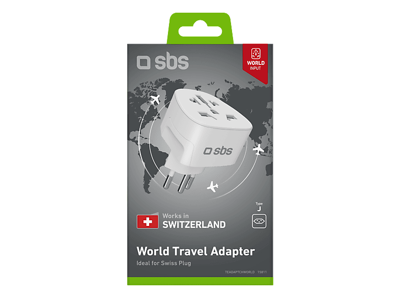 SBS 15811 Universal-Reiseadapter Typ J – Schweizer Stecker — Foto 2 von 2