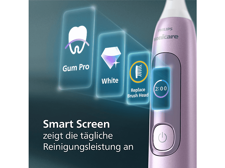 Thumbnail - PHILIPS Sonicare HX3792/12 Advanced Clean elektrische Zahnbürste Metallic-Rosa, Reinigungstechnologie: Schalltechnologie