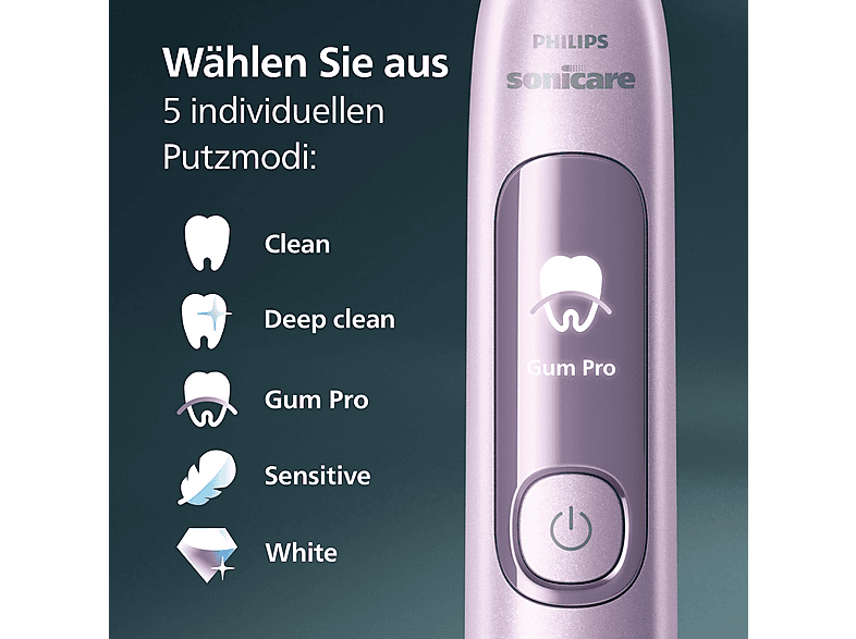 Thumbnail - PHILIPS Sonicare HX3792/12 Advanced Clean elektrische Zahnbürste Metallic-Rosa, Reinigungstechnologie: Schalltechnologie