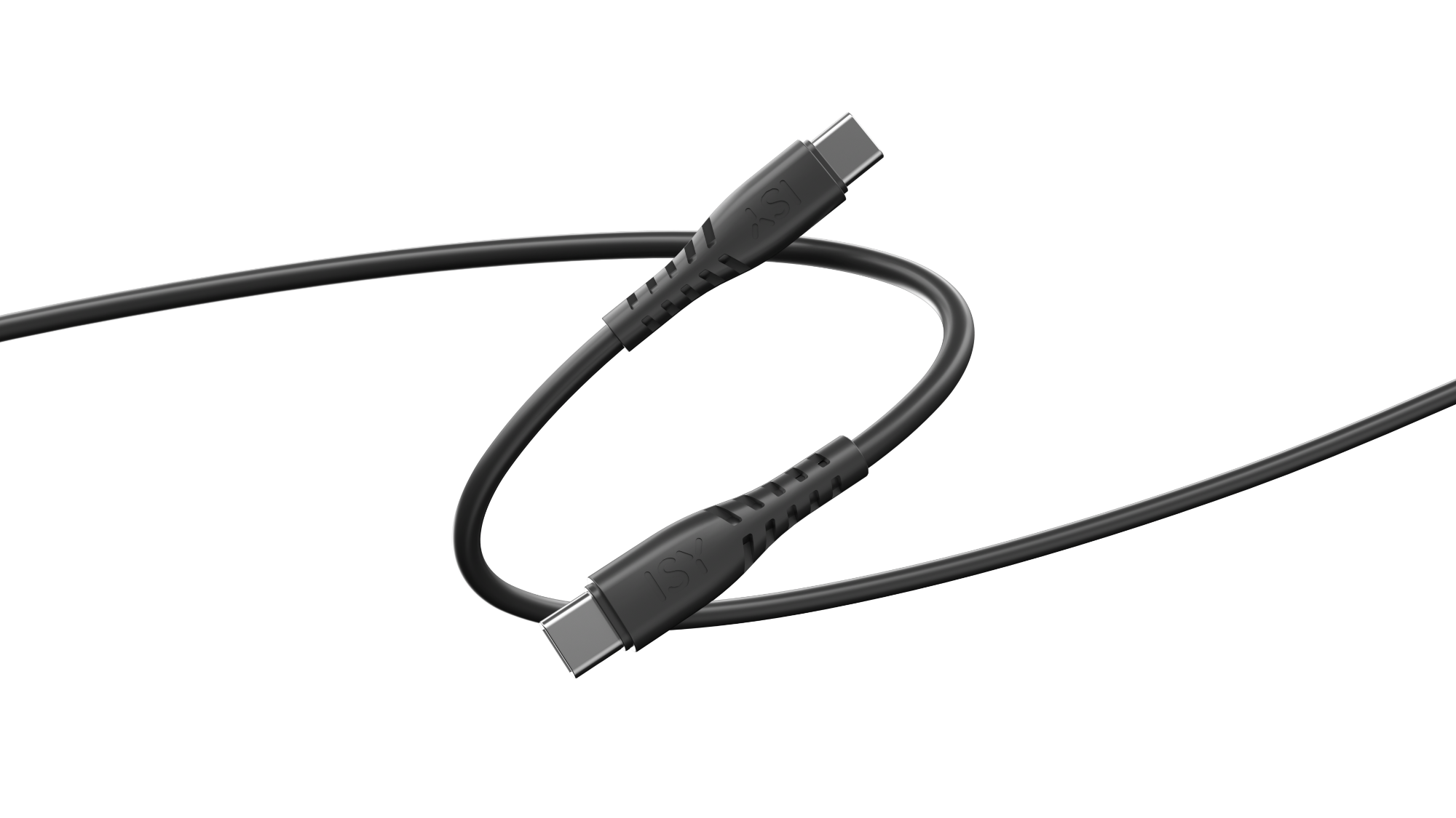 ISY USB Type-C összekötő kábel, 2.0, 60 cm, fekete (IUC-1111)