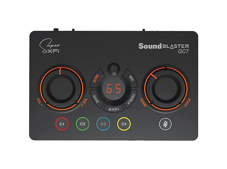 Tarjeta de sonido DJ - Creative Sound Blaster GC7, Controles simples e intuitivos, Sistema DSP dual avanzado, Surround virtual 7.1, Negro