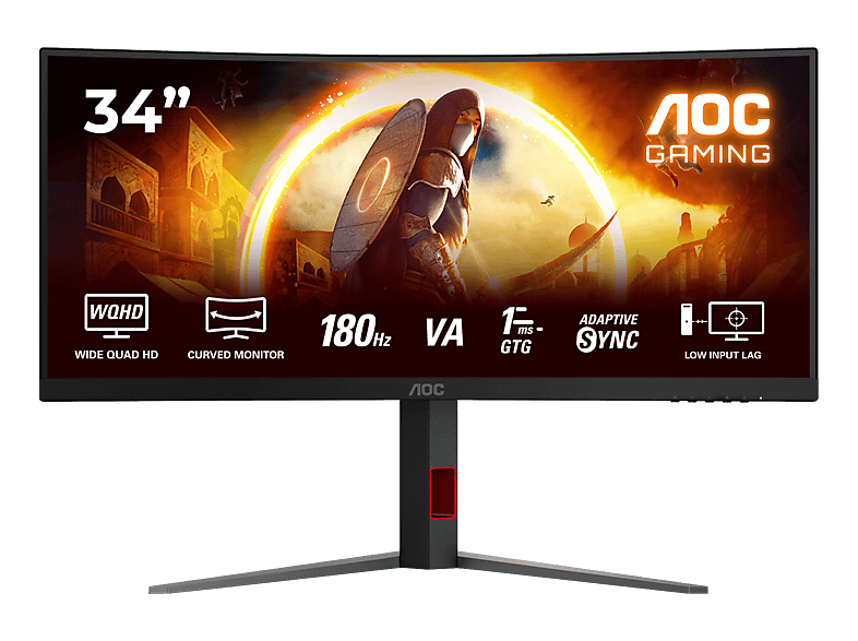 MediaMarkt, Aoc Cu34g4 34 Wqhd Gaming Monitor, 1 Ms Reaktionszeit, 180 Hz, Gaming & VR, PC Gaming, Gaming Monitore, CU34G4