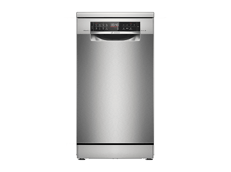 LAVASTOVIGLIE Libera installazione (FS) BOSCH SPS6EMI21E, Programmi 8, Dimensioni: L 45 cm, A 84,5 P 60 Rumorosità 44 dB(A), Consumo di acqua 8,7 l, Acciaio spazzolato anti-impronta, Classe B